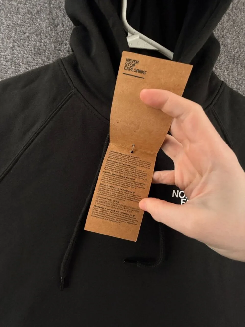 NWT North Face Back Graphic Hoodie Black White Medium Pullover Fleece Drawstring